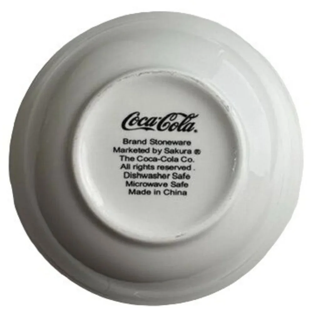 Vtg Coca-Cola Sakura Stoneware 3 Bowl Set Polar Bear 6.5